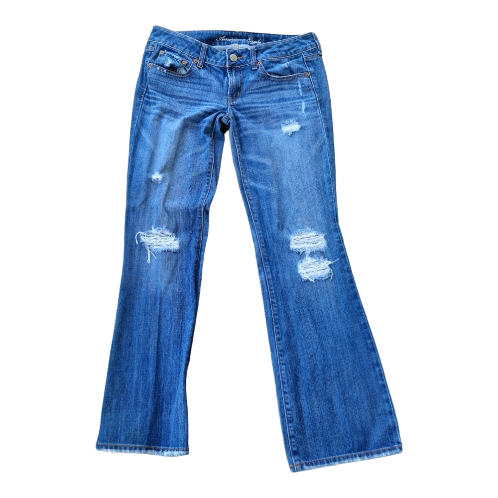 American eagle Womens Distressed jeans favorite boyfriend 32W×29L Mid rise  sz 6